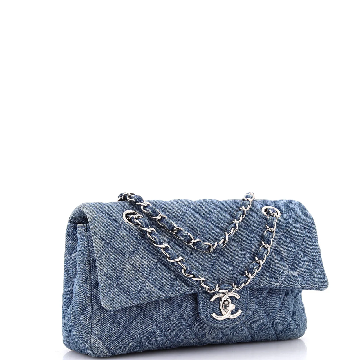 Classic Single Flap Bag Quilted CC Printed Denim Medium - Deep Luxury
