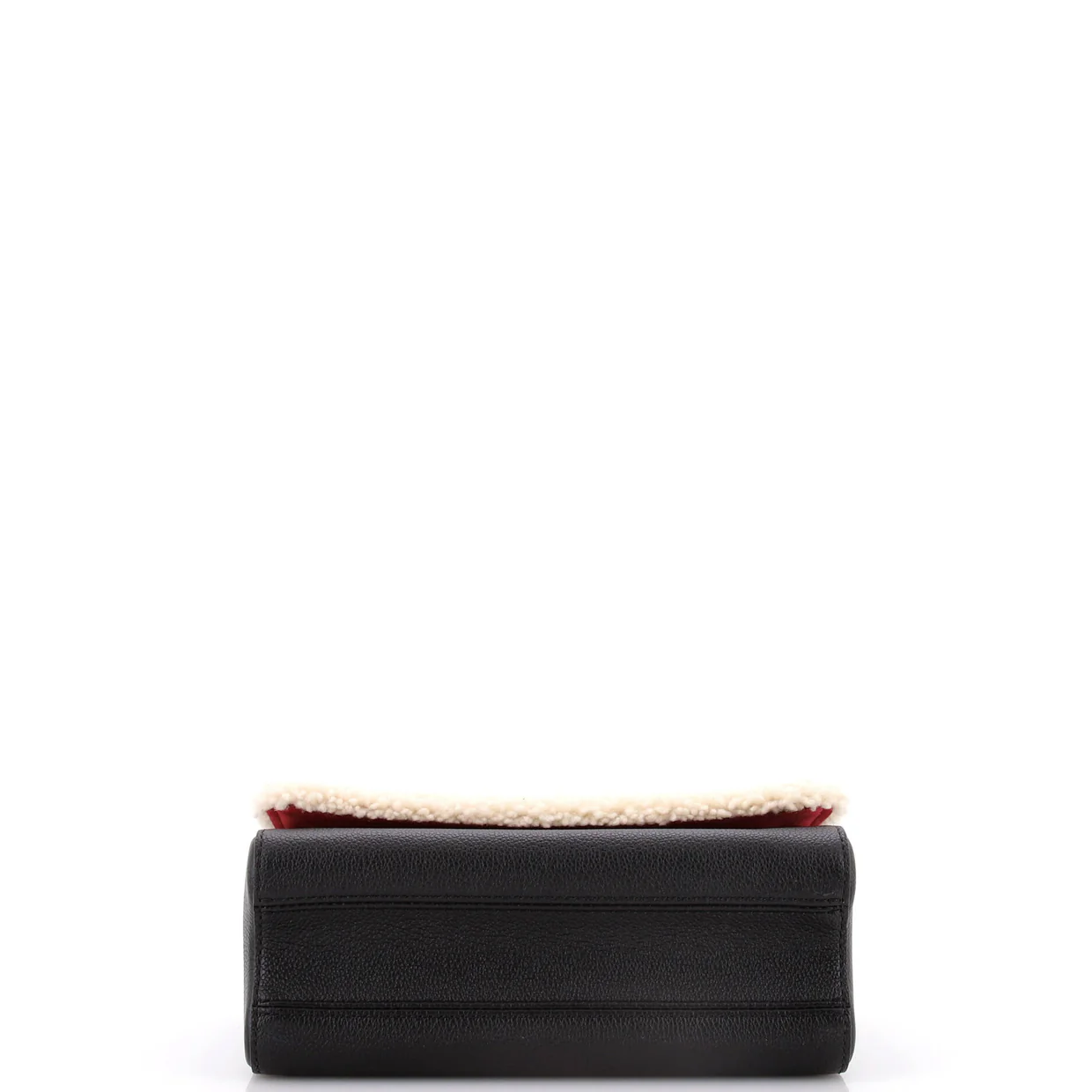 Twist Handbag Leather and Monogram Teddy Shearling MM - Deep Luxury