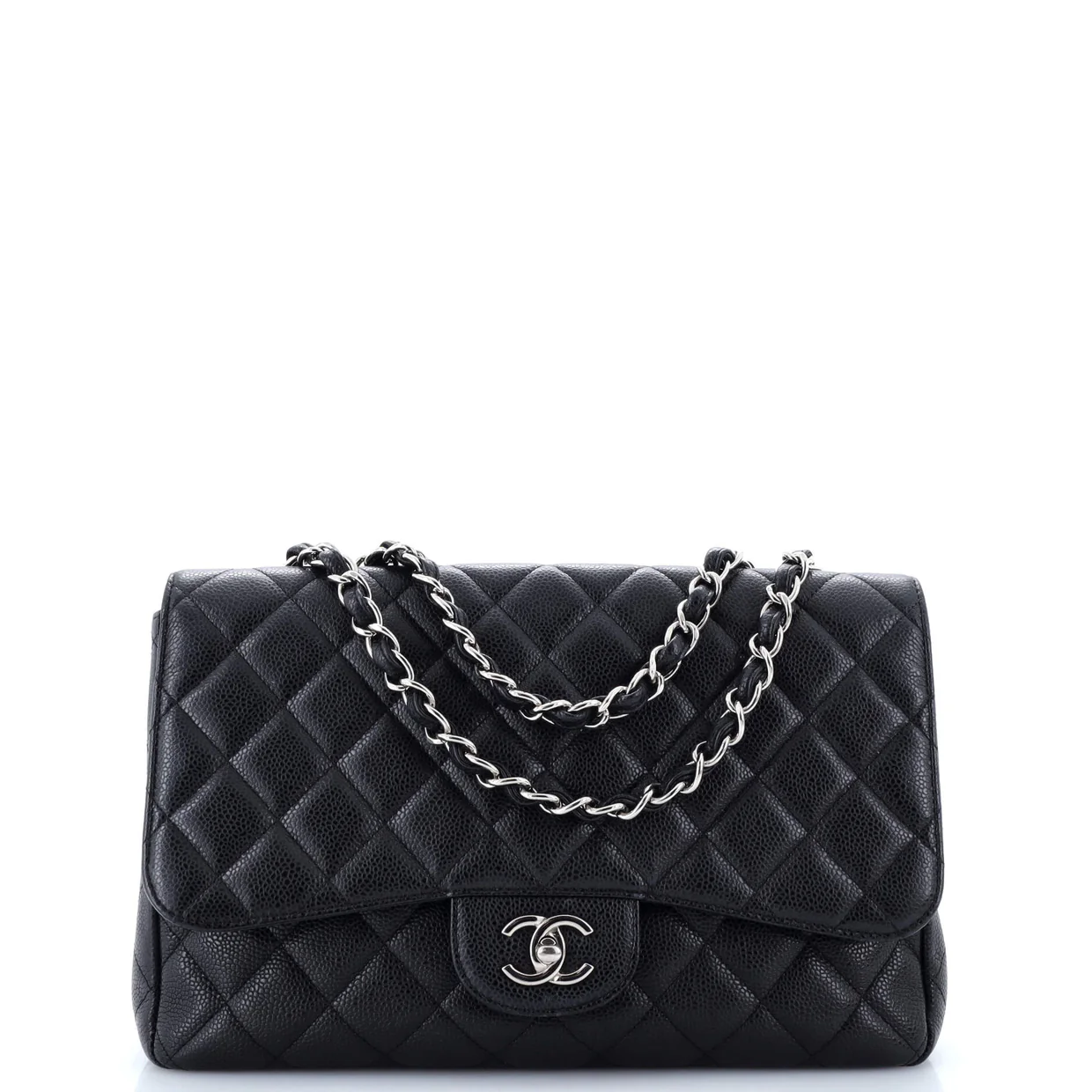 Classic Single Flap Bag Quilted Caviar Jumbo - Deep Luxury