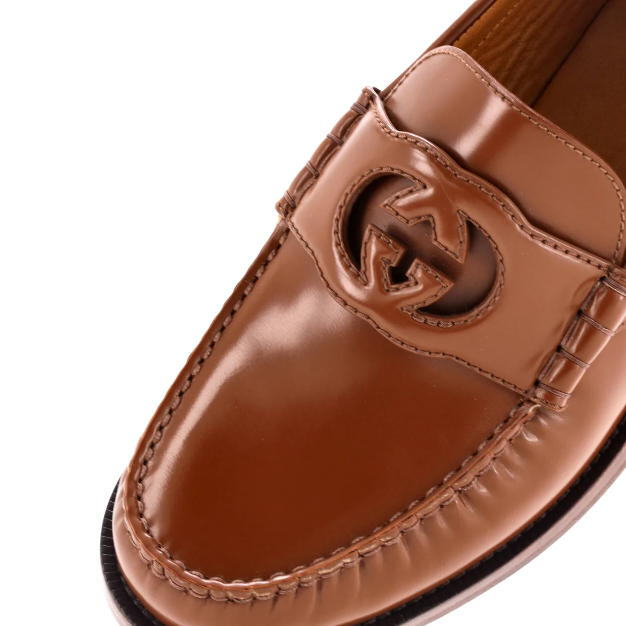 Men's Interlocking G Cutout Loafers Leather - Deep Luxury