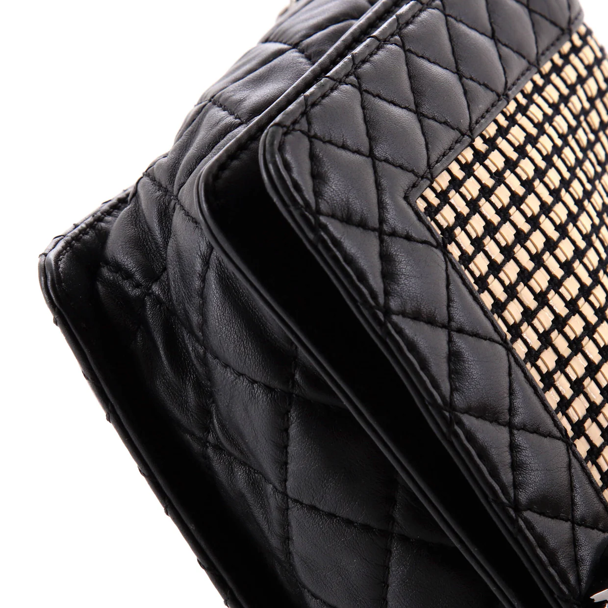 Reverso Boy Flap Bag Woven Calfskin Old Medium - Deep Luxury