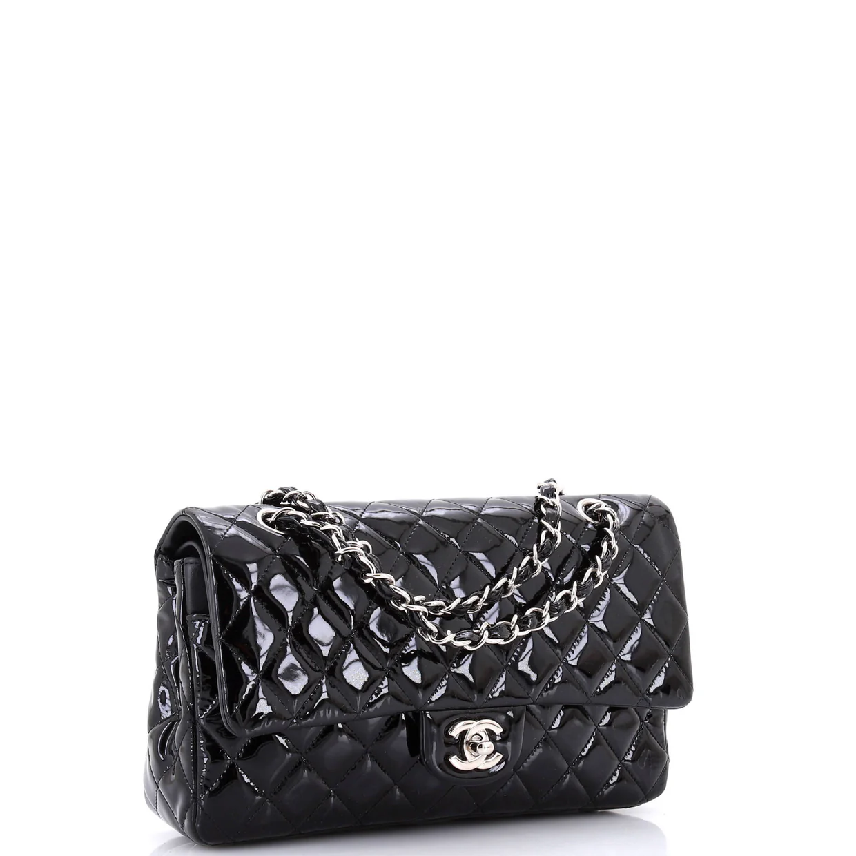Classic Double Flap Bag Quilted Patent Medium - Deep Luxury
