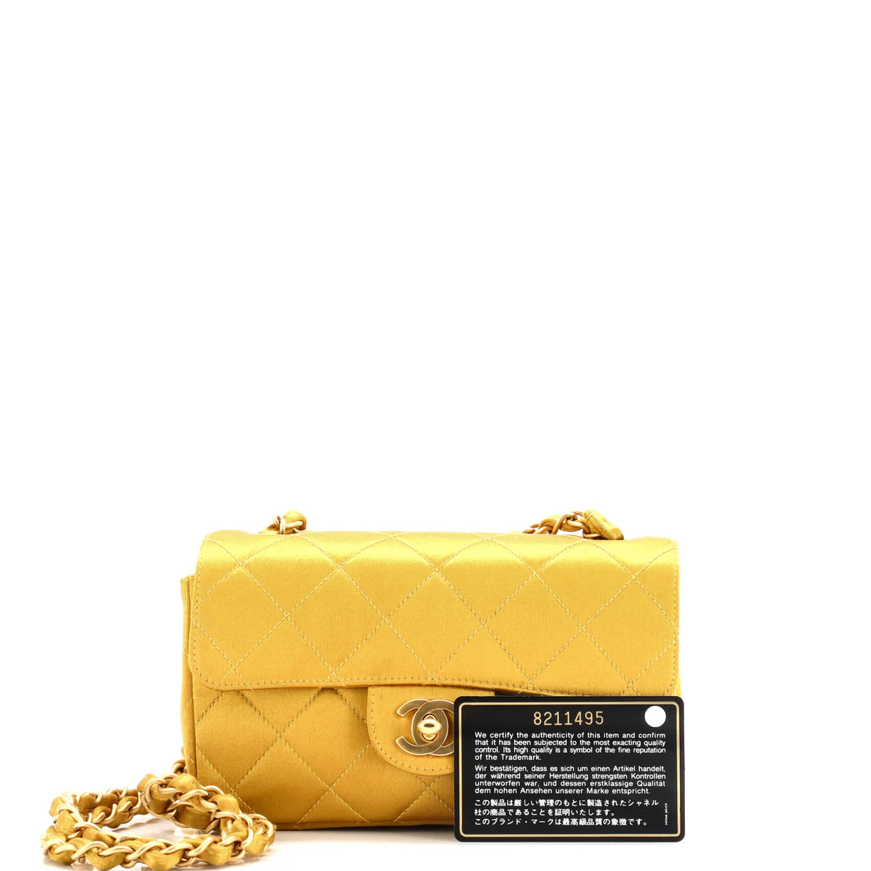 Classic Single Flap Bag Quilted Satin Mini - Deep Luxury