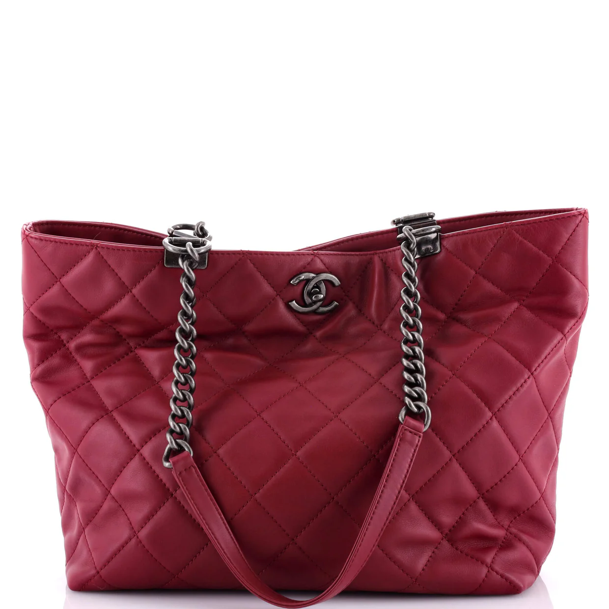 Shopping In Chains Tote Quilted Calfskin Large - Deep Luxury