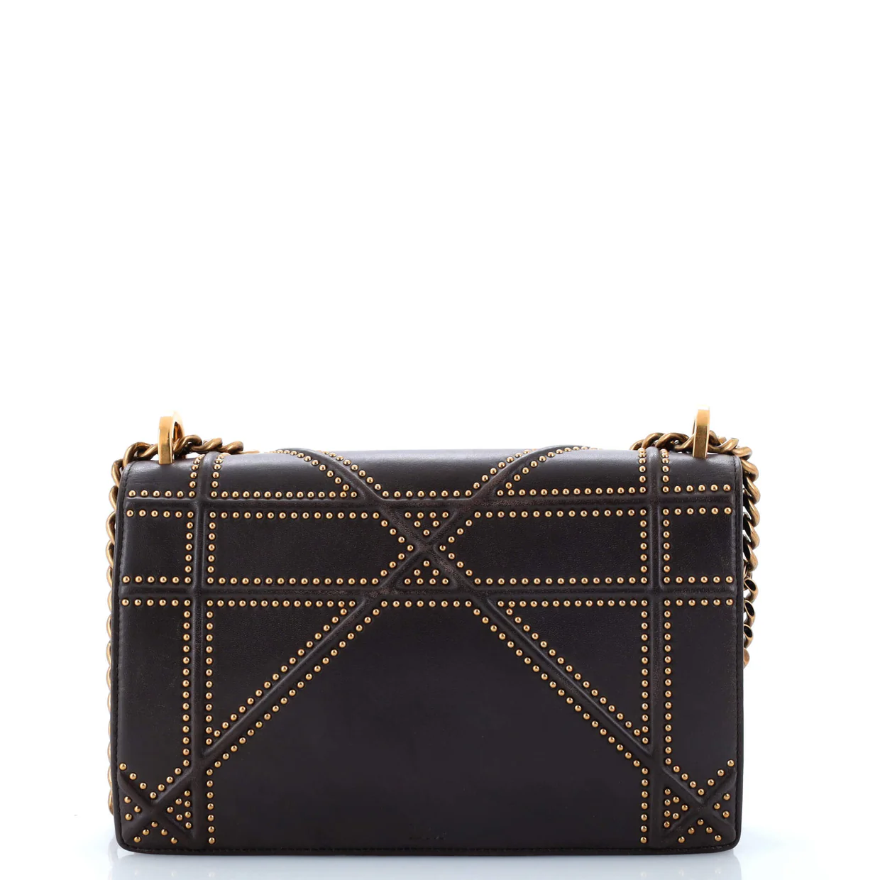 Diorama Flap Bag Studded Leather Medium - Deep Luxury