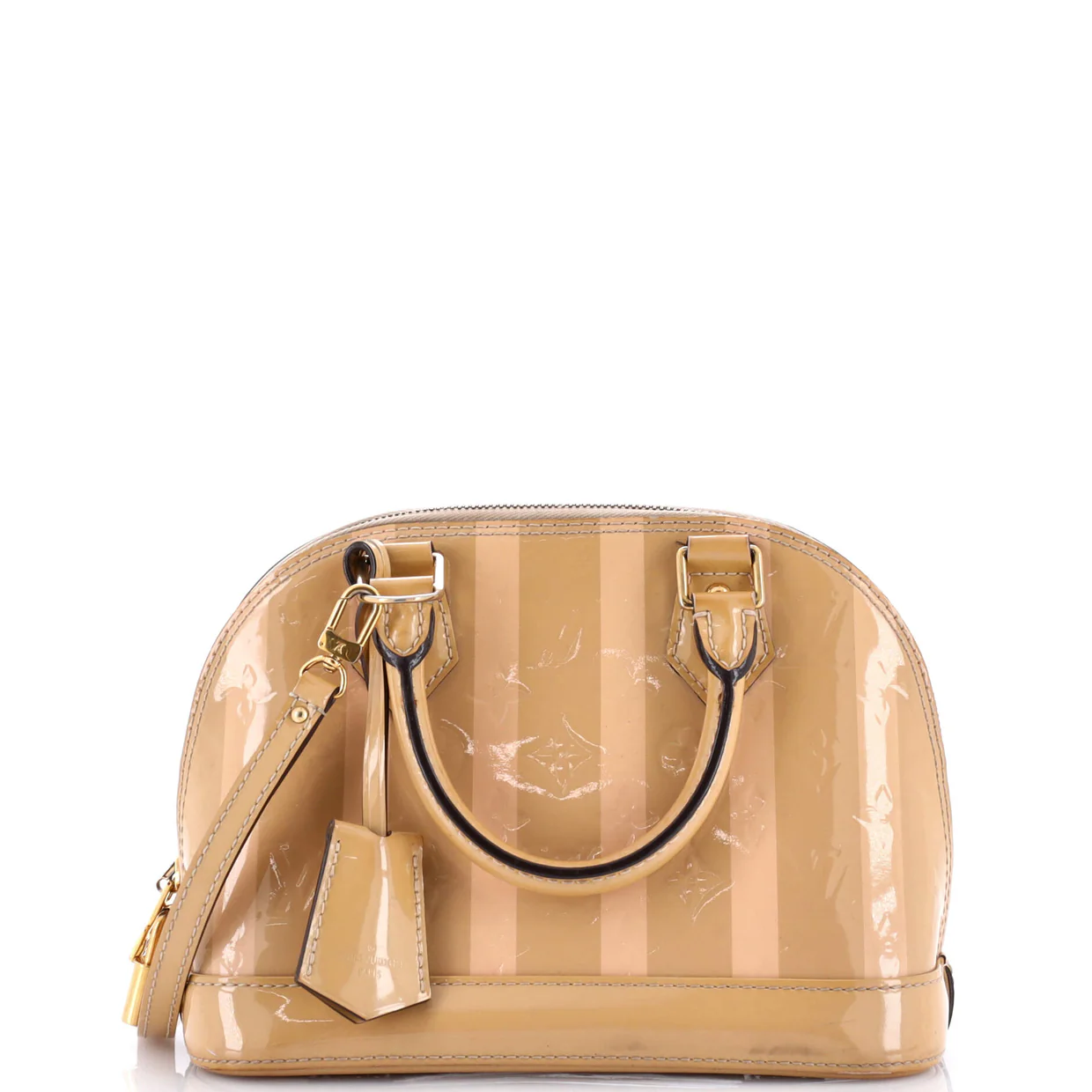 Alma Handbag Limited Edition Monogram Vernis Rayures BB - Deep Luxury