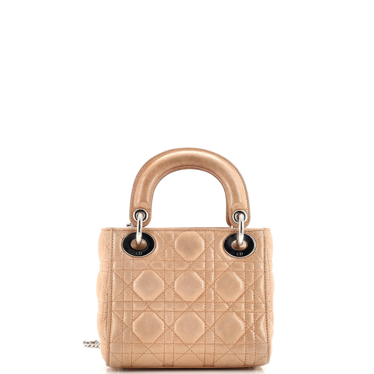 Lady Dior Chain Bag Cannage Quilt Iridescent Leather Mini - Deep Luxury