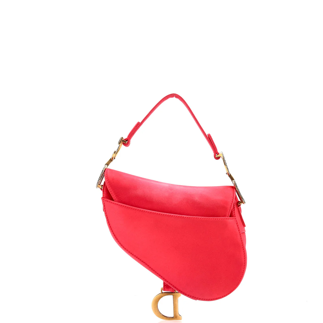 Saddle Handbag Satin with Crystals Mini - Deep Luxury
