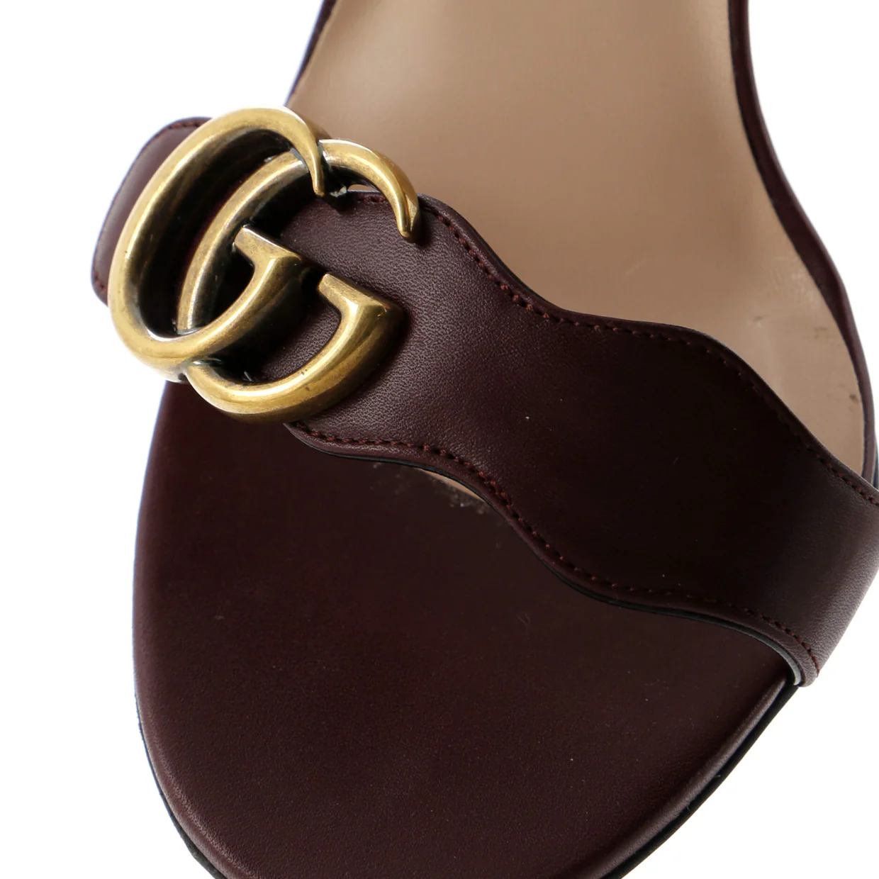 Women's GG Marmont Block Heel Sandals Leather - Deep Luxury