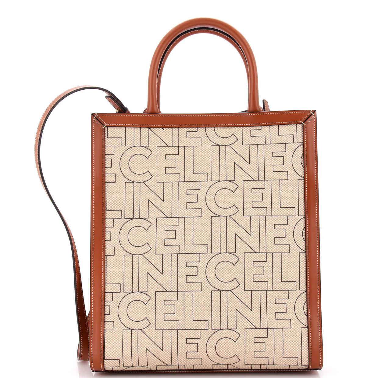 Vertical Cabas Tote Printed Canvas and Leather Small - Deep Luxury