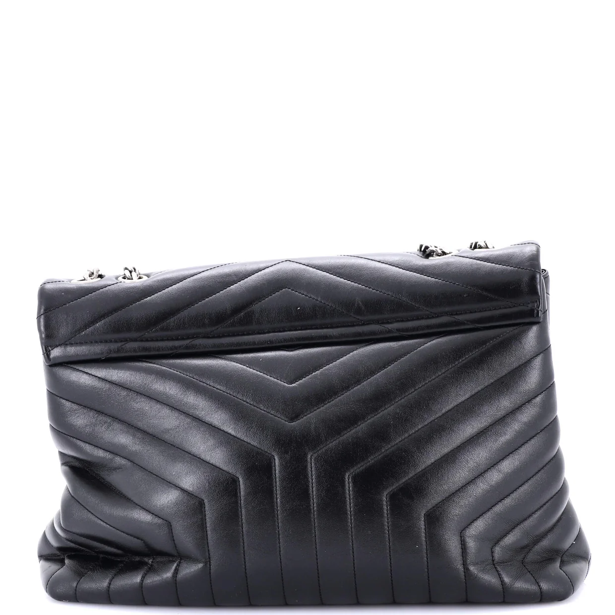 Loulou Shoulder Bag Matelasse Chevron Leather Large - Deep Luxury