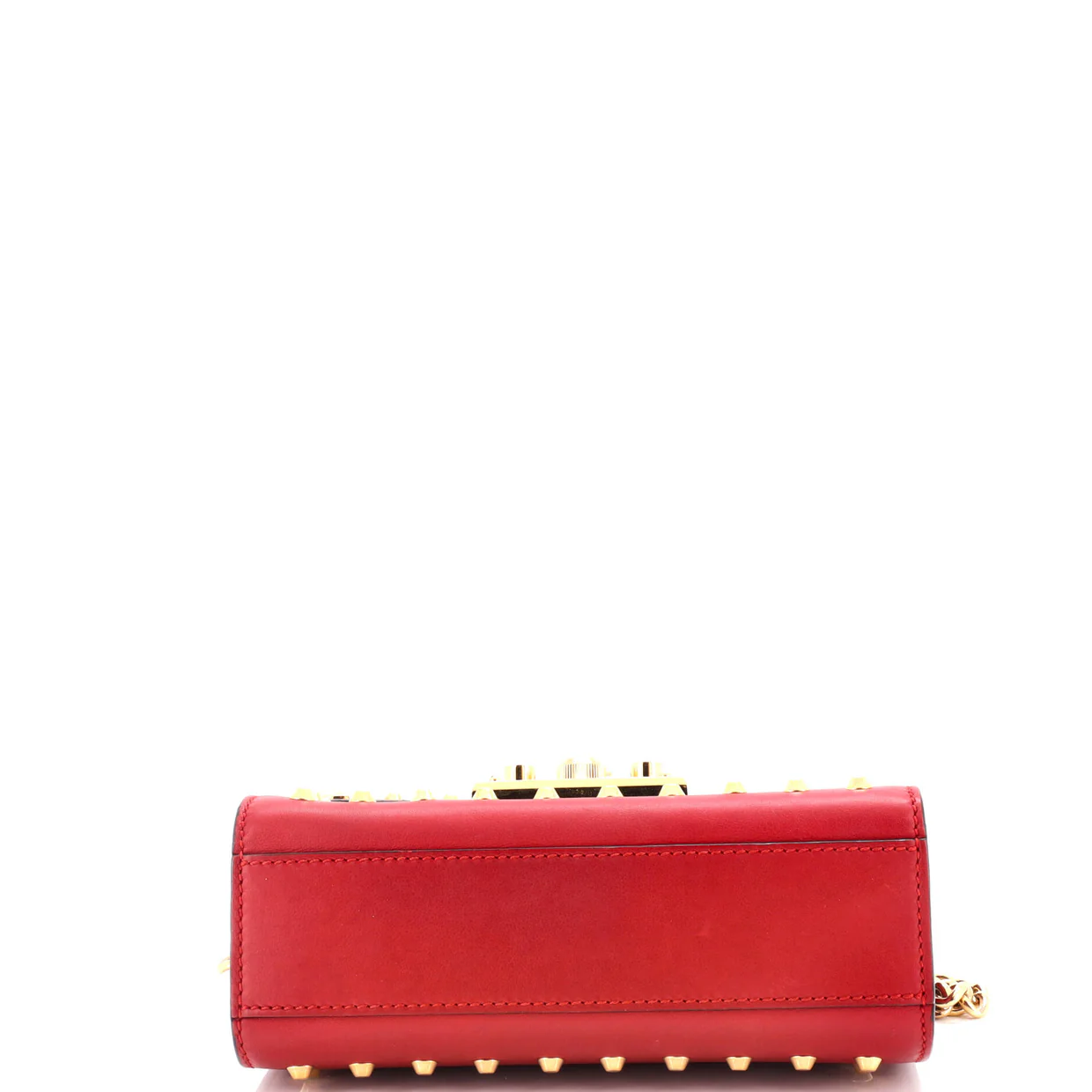 Pearly Padlock Shoulder Bag Studded Leather Small - Deep Luxury