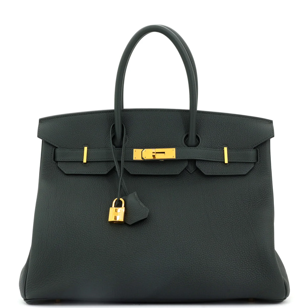 Birkin Handbag Vert Cypress Togo with Gold Hardware 35 - Deep Luxury