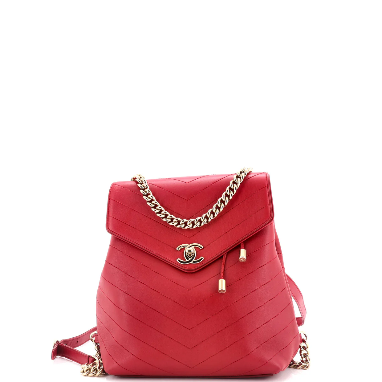 Coco Chevron Backpack Stitched Calfskin Small - Deep Luxury