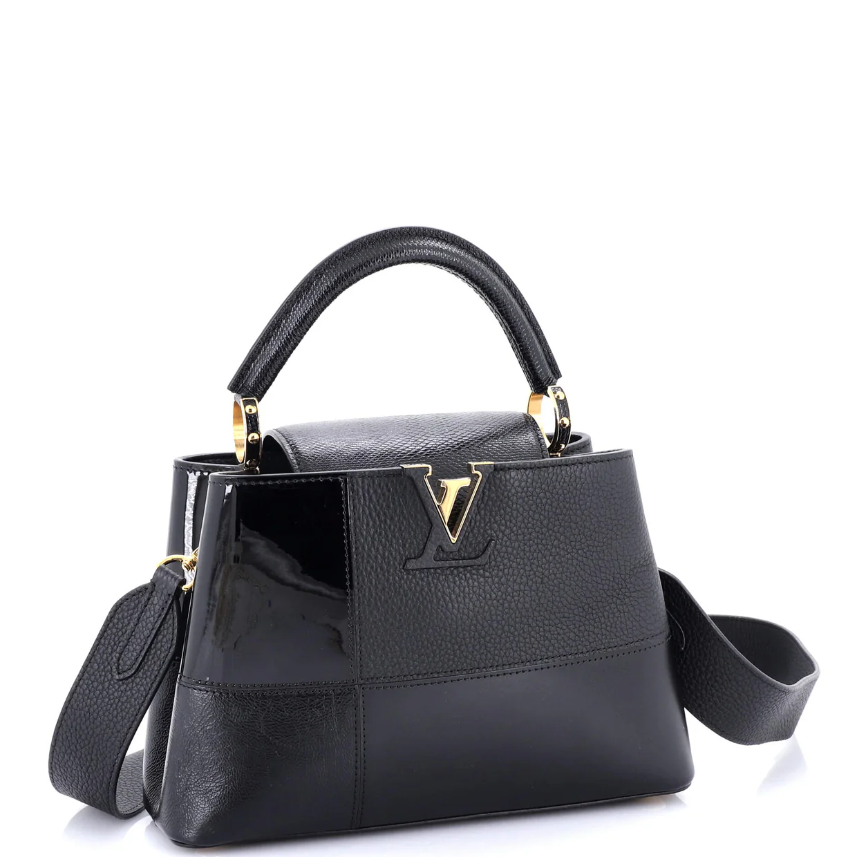Capucines Bag Patchwork Leather, Patent and Snakeskin BB - Deep Luxury