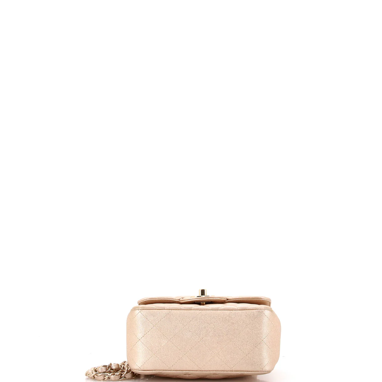 Square Classic Single Flap Bag Quilted Metallic Lambskin Mini - Deep Luxury