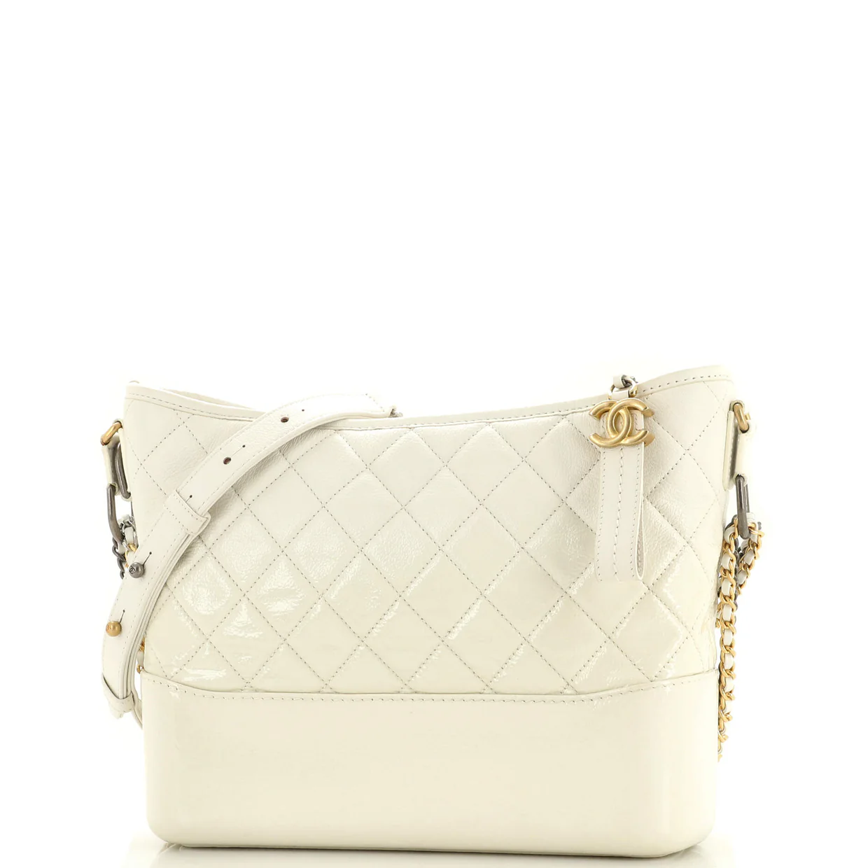 Gabrielle Hobo Quilted Goatskin and Patent Medium - Deep Luxury