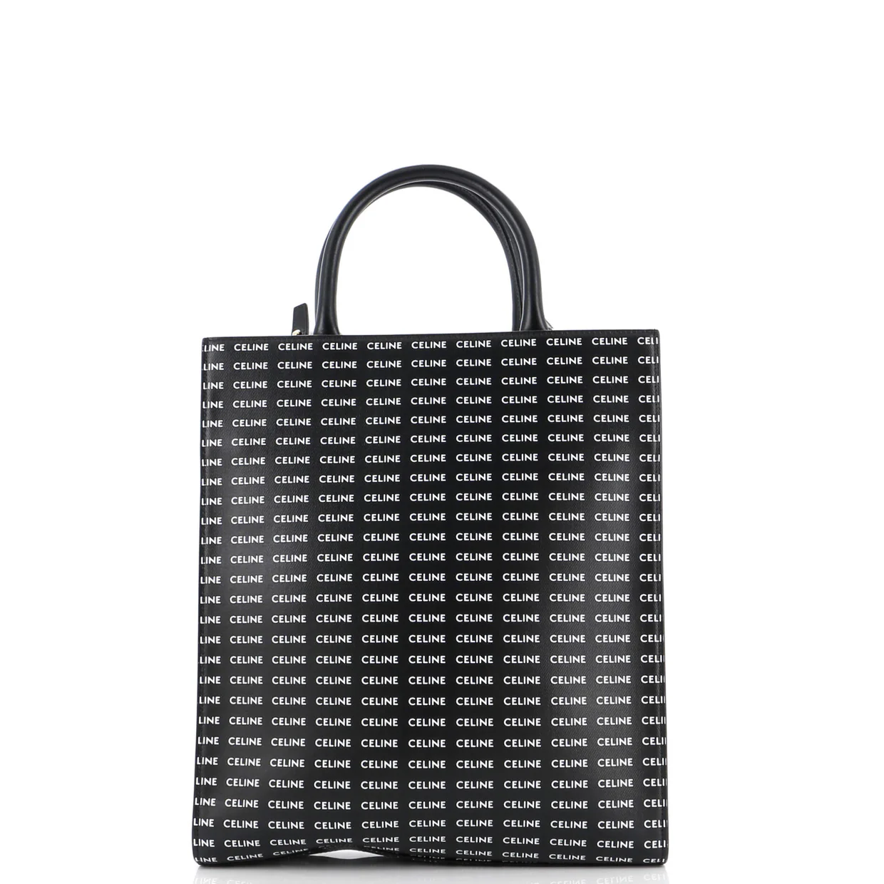 Vertical Cabas Tote All Over Logo Print Leather Small - Deep Luxury