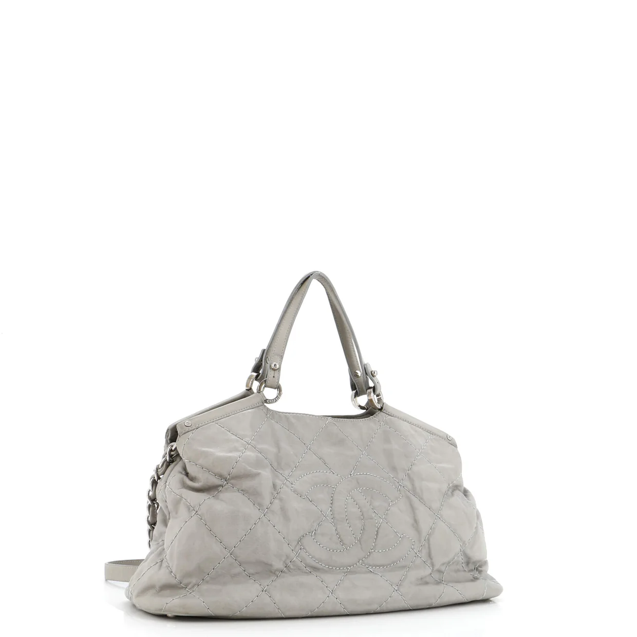 CC Sea Hit Tote Quilted Iridescent Calfskin Small - Deep Luxury