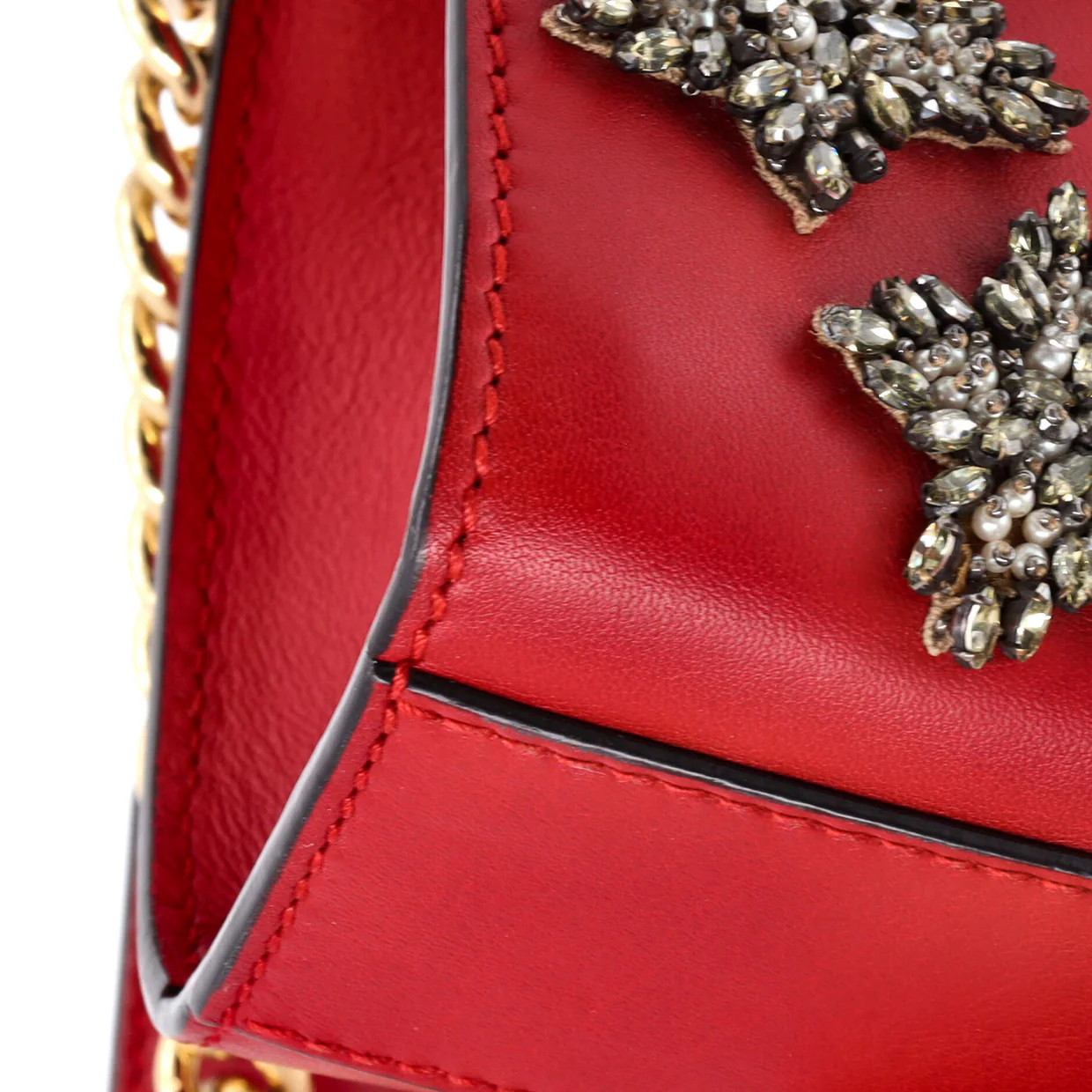 Padlock Shoulder Bag Embellished Leather Small - Deep Luxury