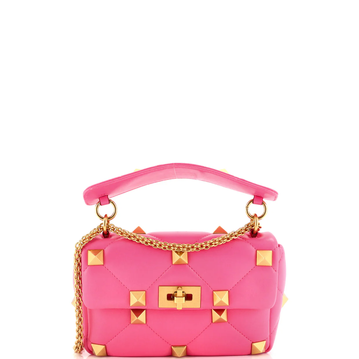 Roman Stud Flap Bag Quilted Leather Medium - Deep Luxury