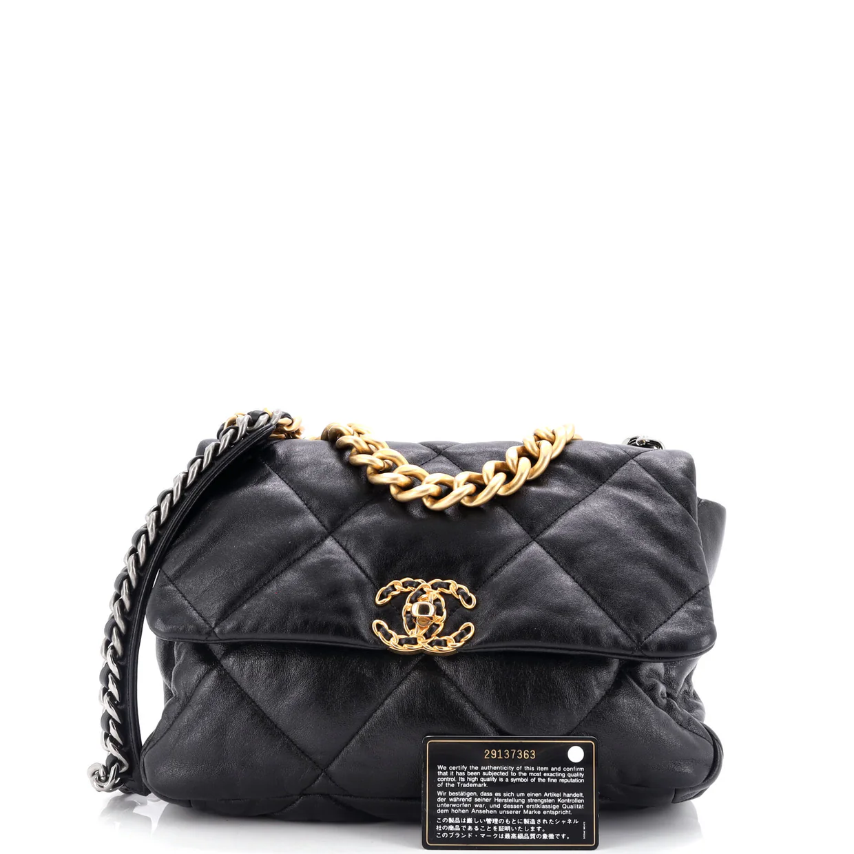 19 Flap Bag Quilted Leather Medium - Deep Luxury