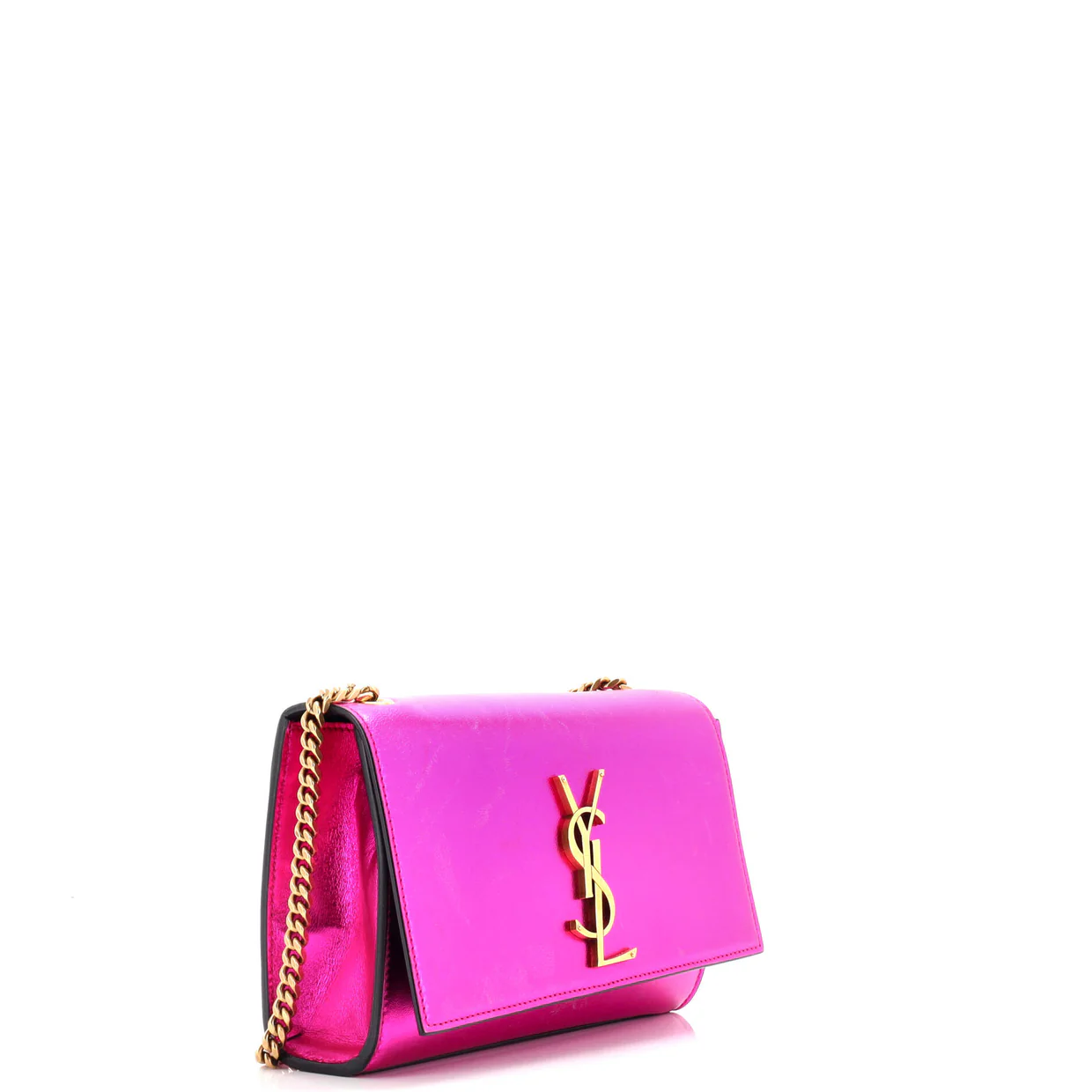 Classic Monogram Crossbody Bag Metallic Leather Medium - Deep Luxury
