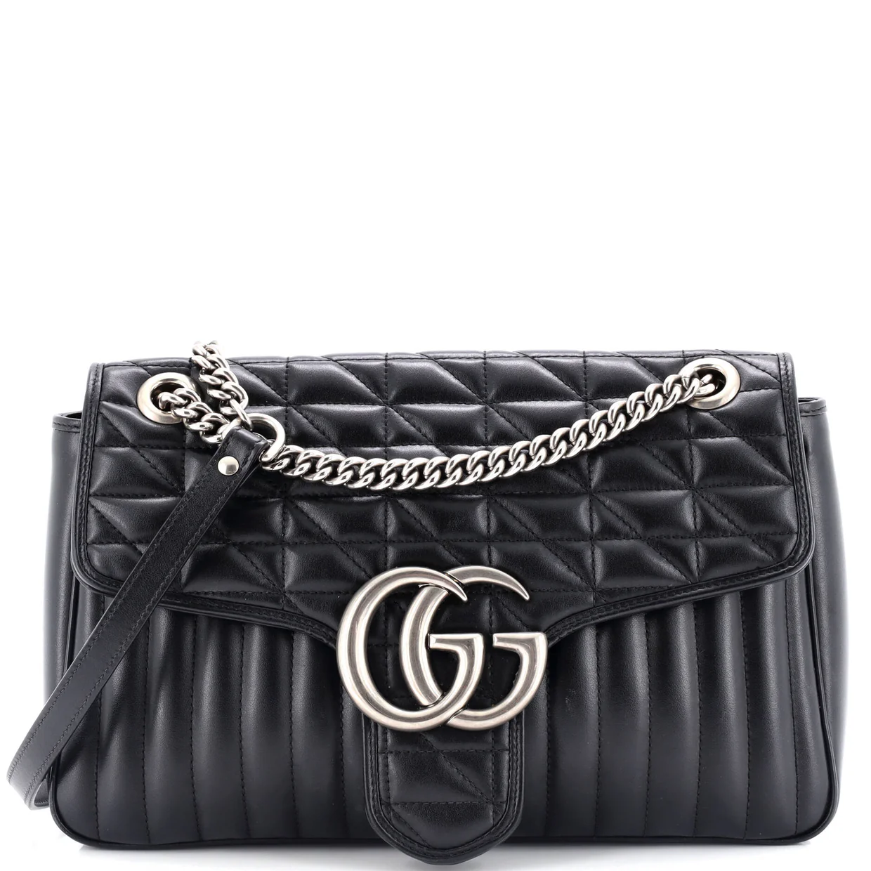 GG Marmont Flap Bag Mixed Matelasse Leather Medium - Deep Luxury