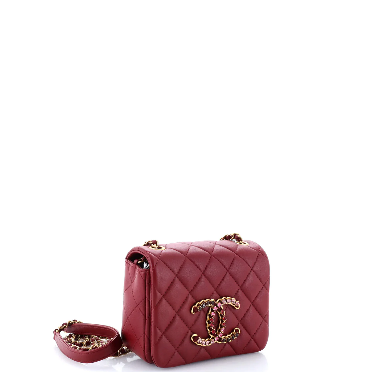 Crystal CC Full Flap Bag Quilted Lambskin Mini - Deep Luxury