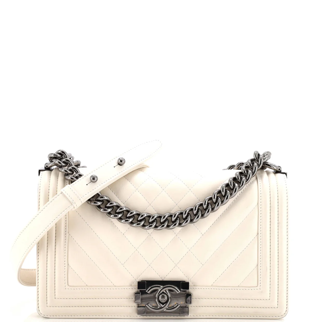 Boy Flap Bag Chevron Lambskin Old Medium - Deep Luxury