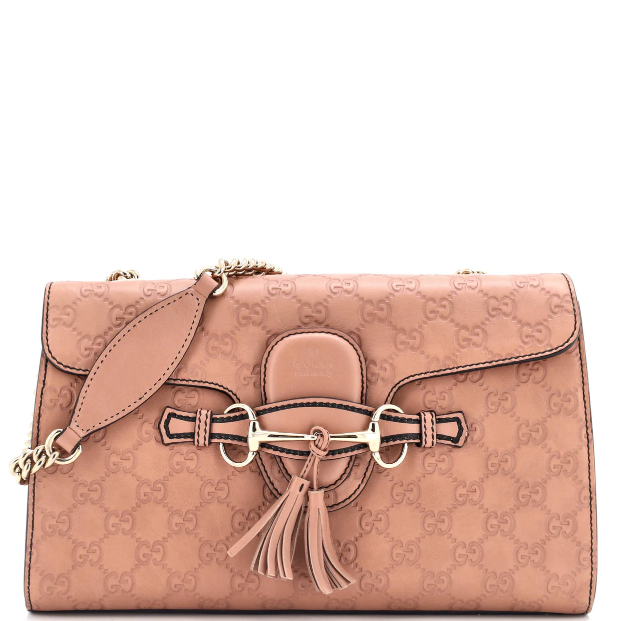 Emily Chain Flap Bag Guccissima Leather Medium - Deep Luxury
