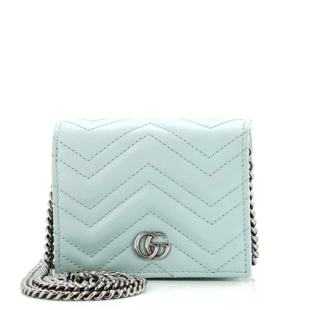 GG Marmont Card Case on Chain Matelasse Leather - Deep Luxury