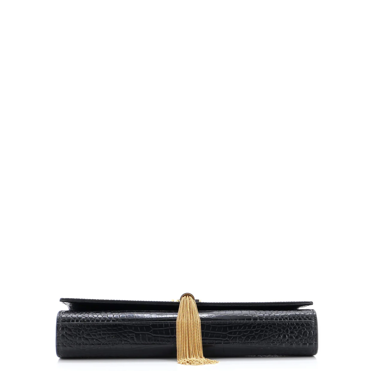 Classic Monogram Tassel Clutch Crocodile Embossed Leather Long - Deep Luxury