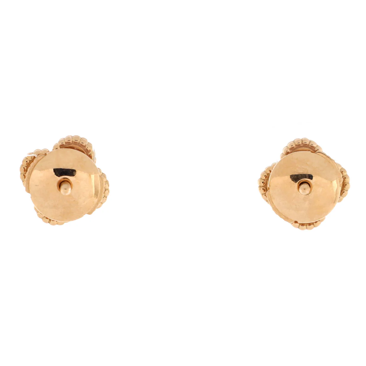 Sweet Alhambra Stud Earrings 18K Rose Gold and Carnelian - Deep Luxury