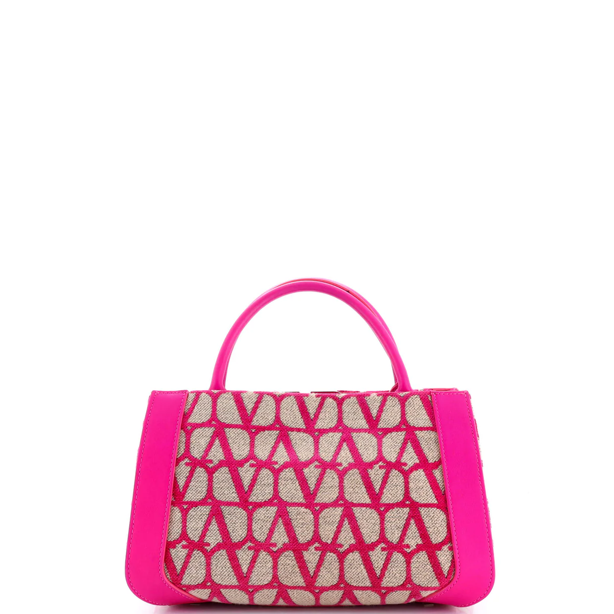 VLogo Shopper Tote Toile Iconograph Fabric with Leather Small - Deep Luxury