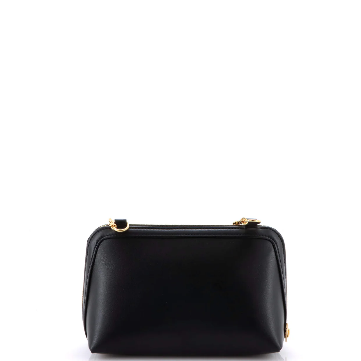 Cuir Triomphe Zip Around Chain Clutch Leather - Deep Luxury
