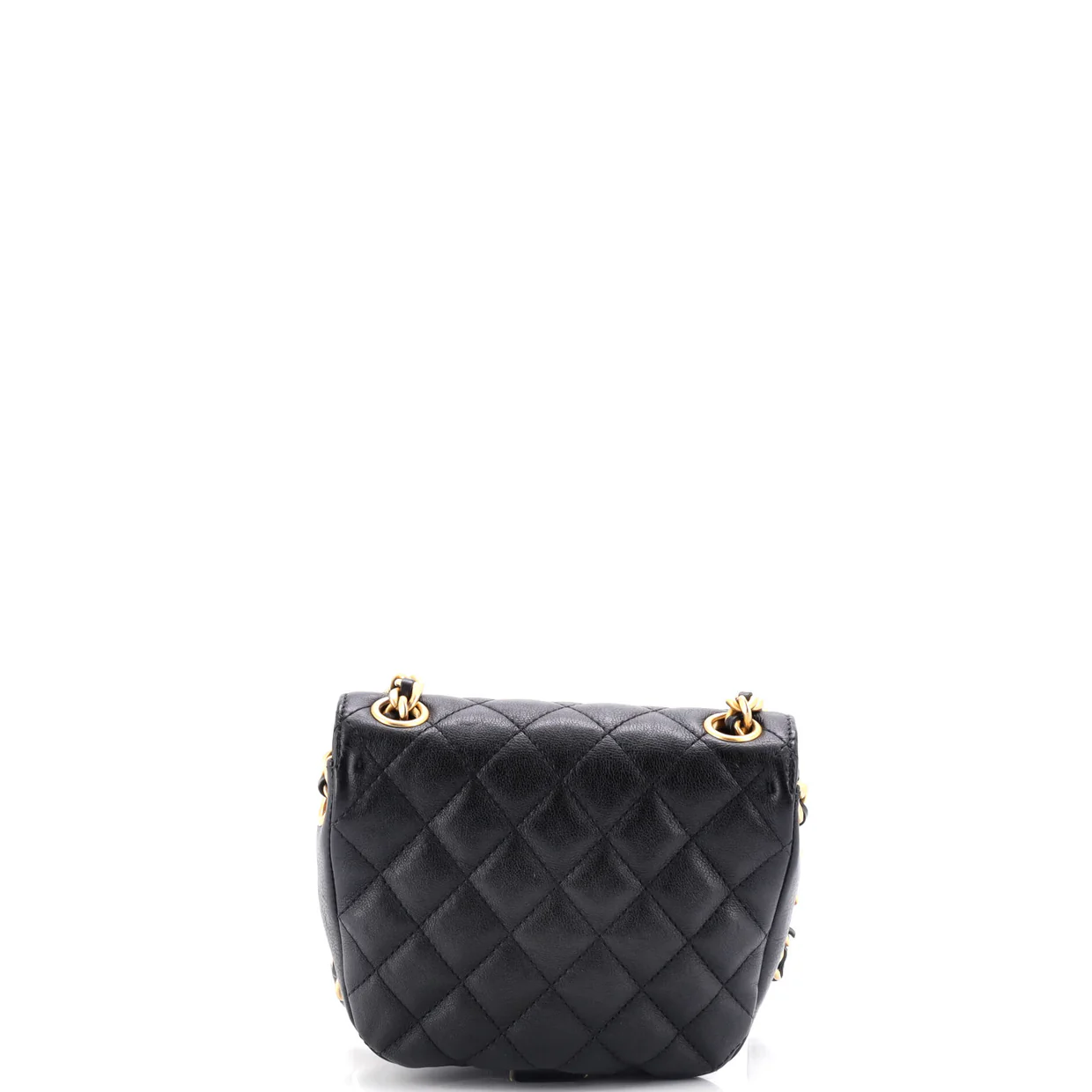 CC Full Flap Saddle Messenger Quilted Calfskin Mini - Deep Luxury