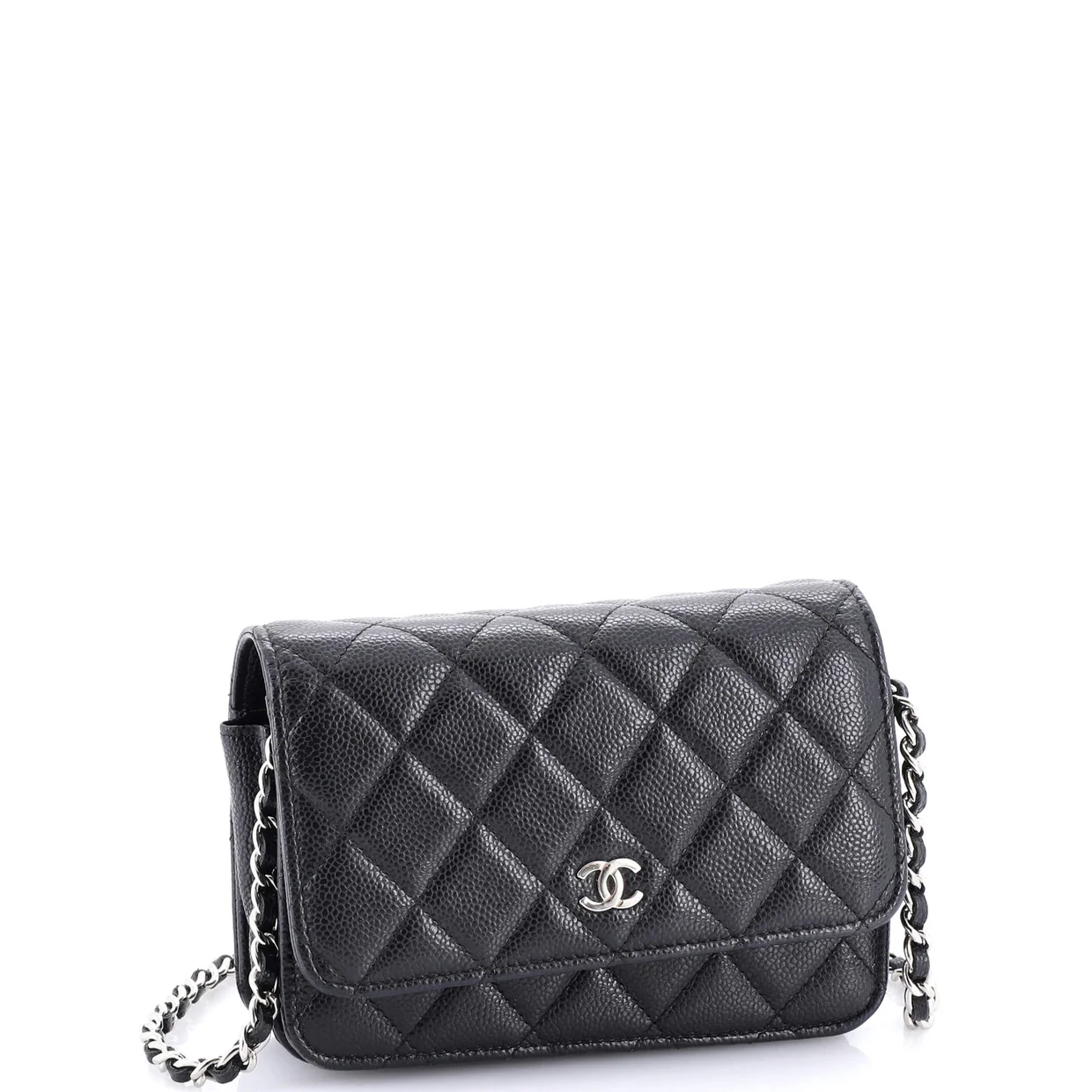 Wallet on Chain Quilted Caviar Mini - Deep Luxury