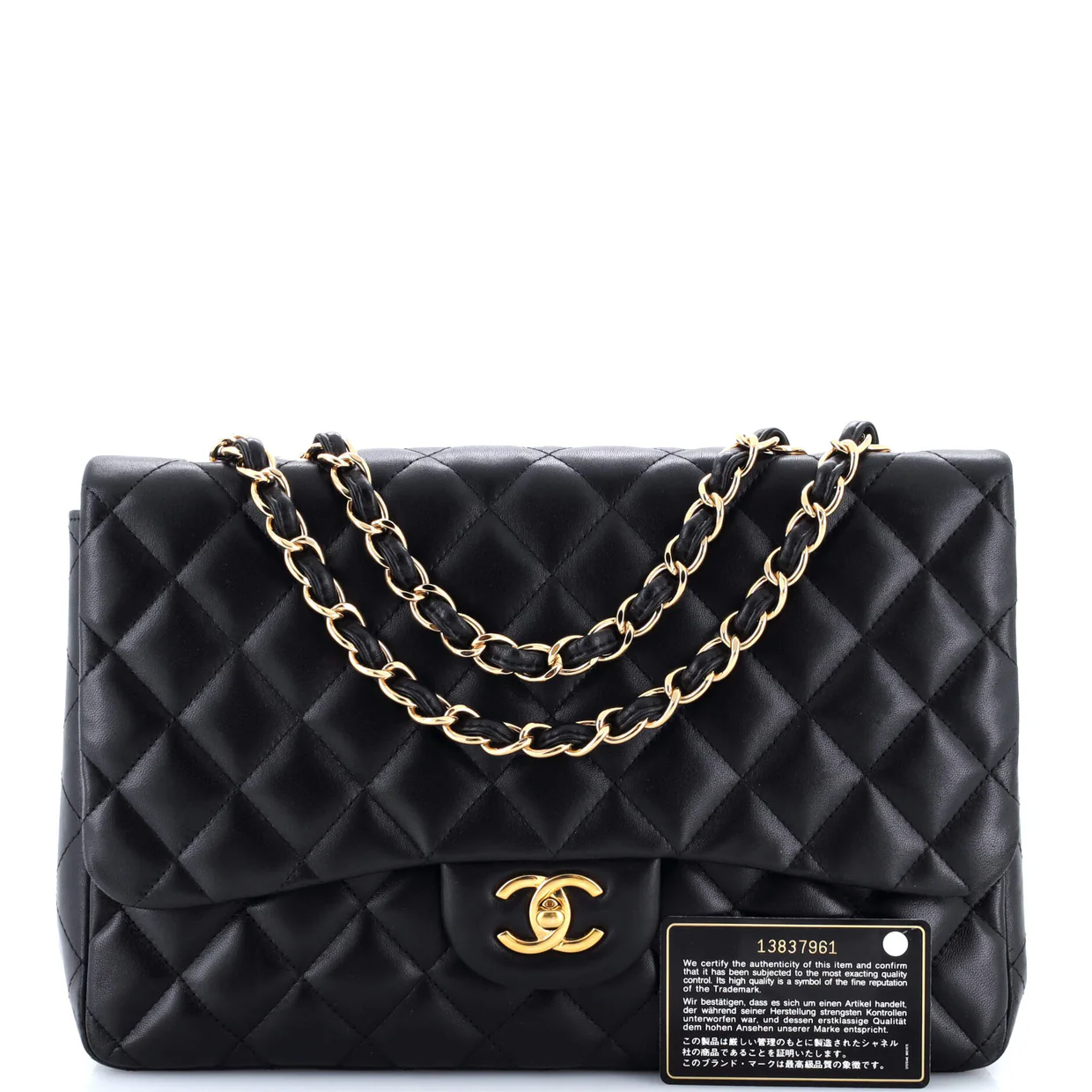 Classic Single Flap Bag Quilted Lambskin Jumbo - Deep Luxury