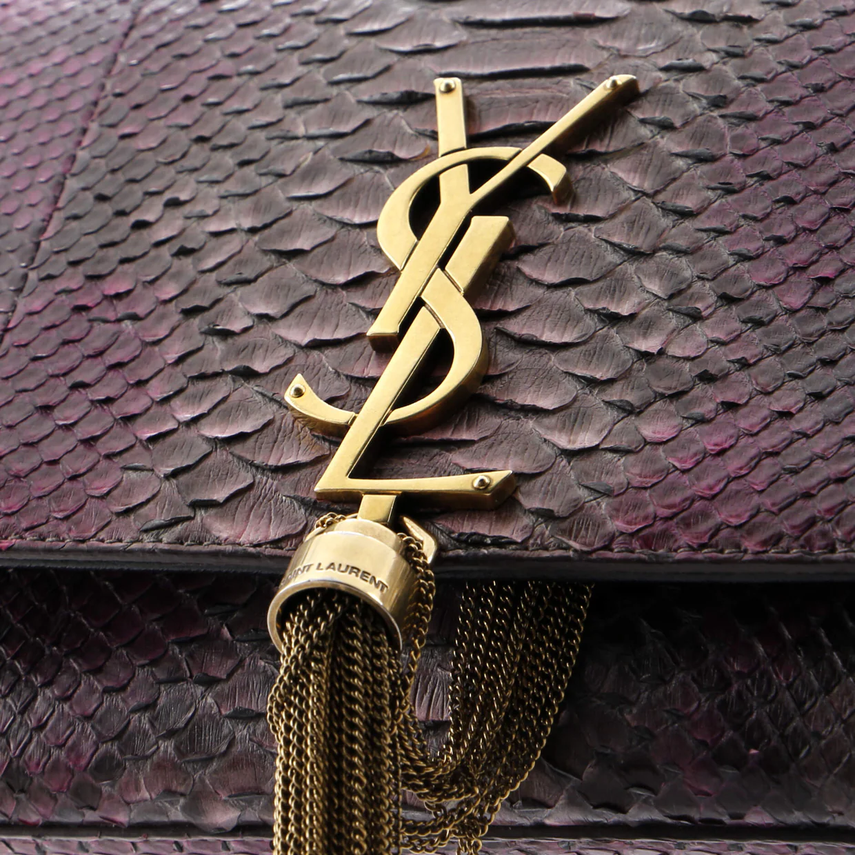 Classic Monogram Tassel Crossbody Bag Python Medium - Deep Luxury