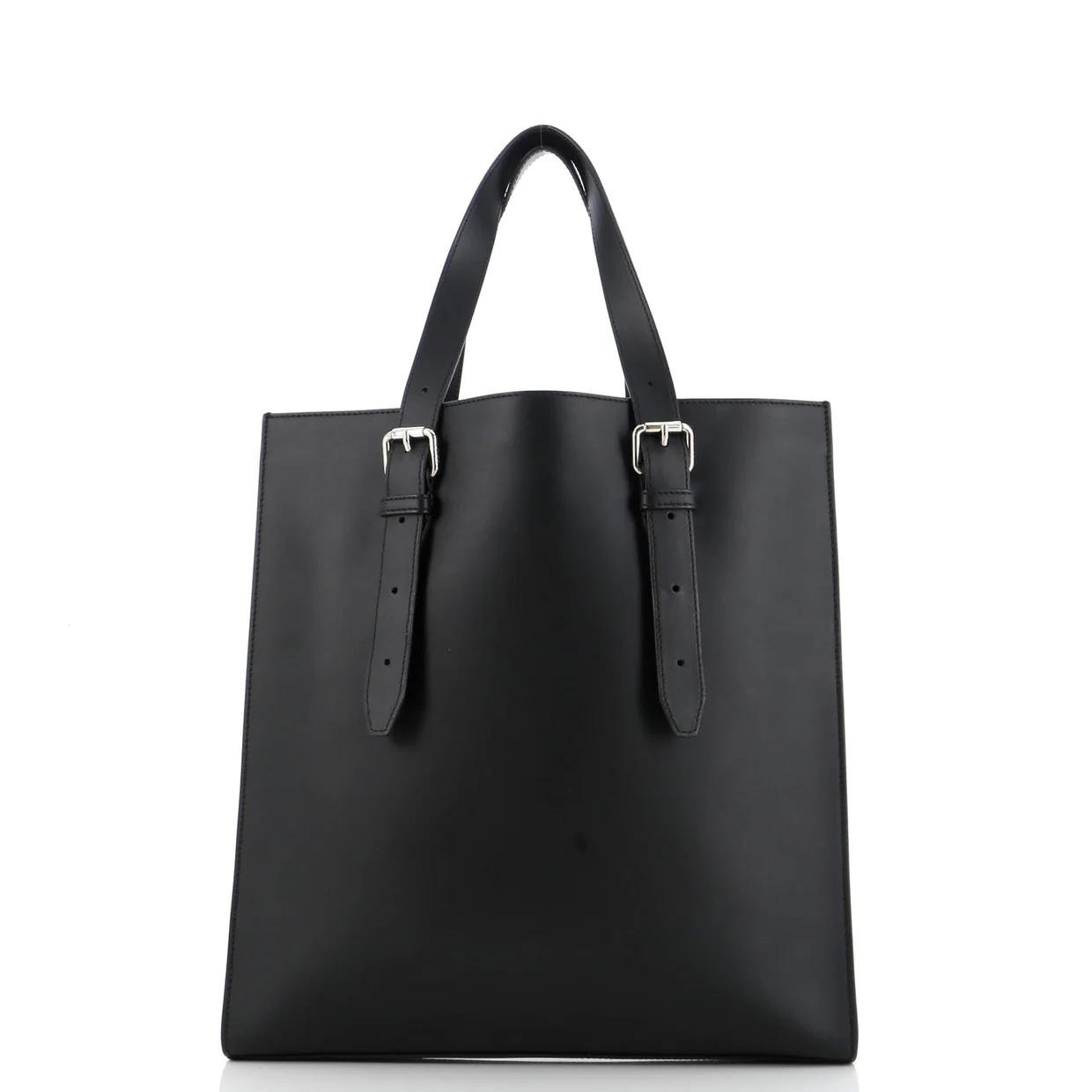 Belted Shopper Tote Leather Tall - Deep Luxury