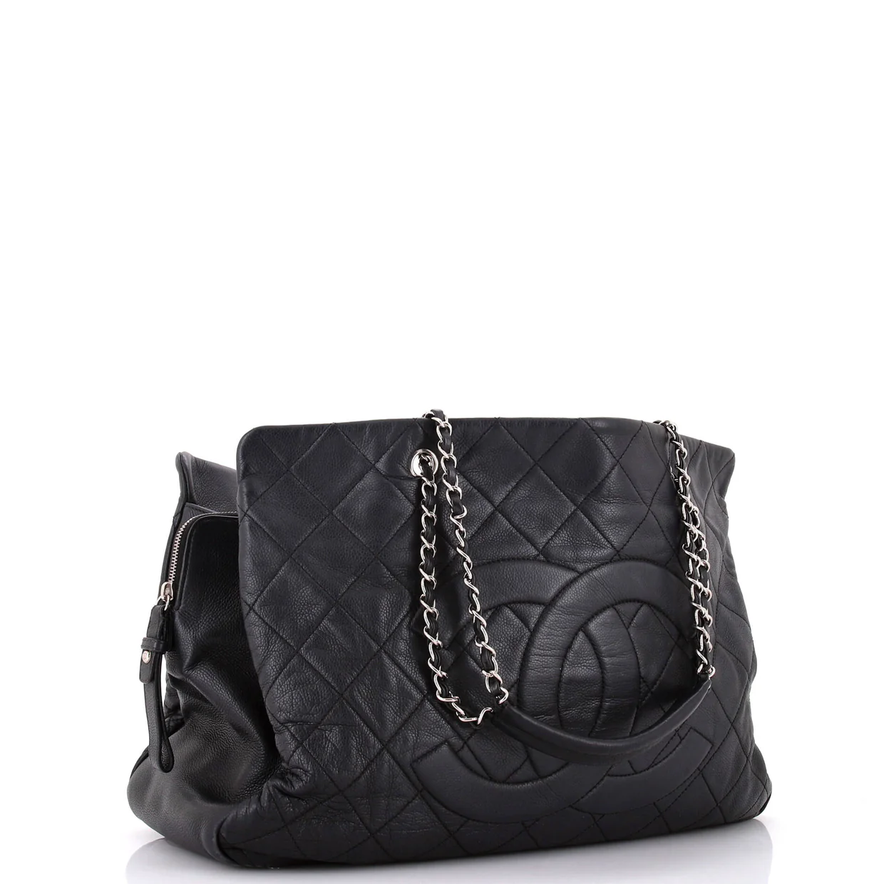 Timeless Classic Shopping Tote Quilted Caviar XL - Deep Luxury
