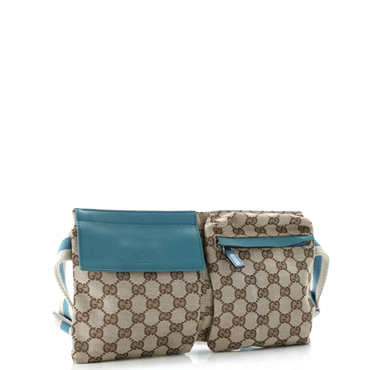 Vintage Double Belt Bag GG Canvas with Leather - Deep Luxury