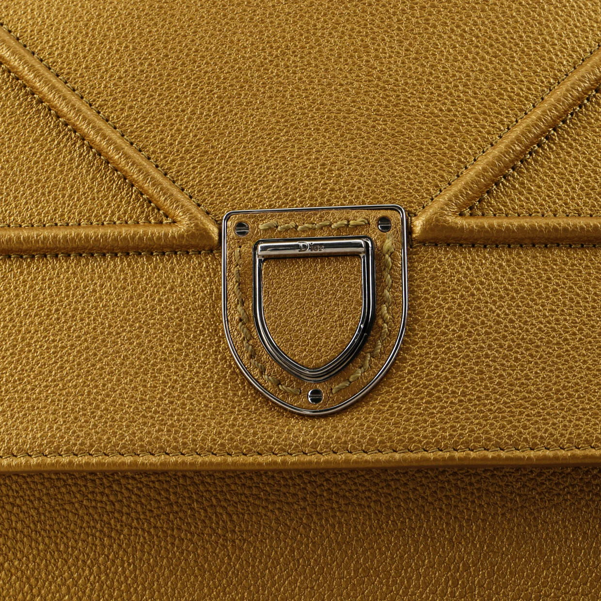 Diorama Chain Satchel Grained Leather Large - Deep Luxury