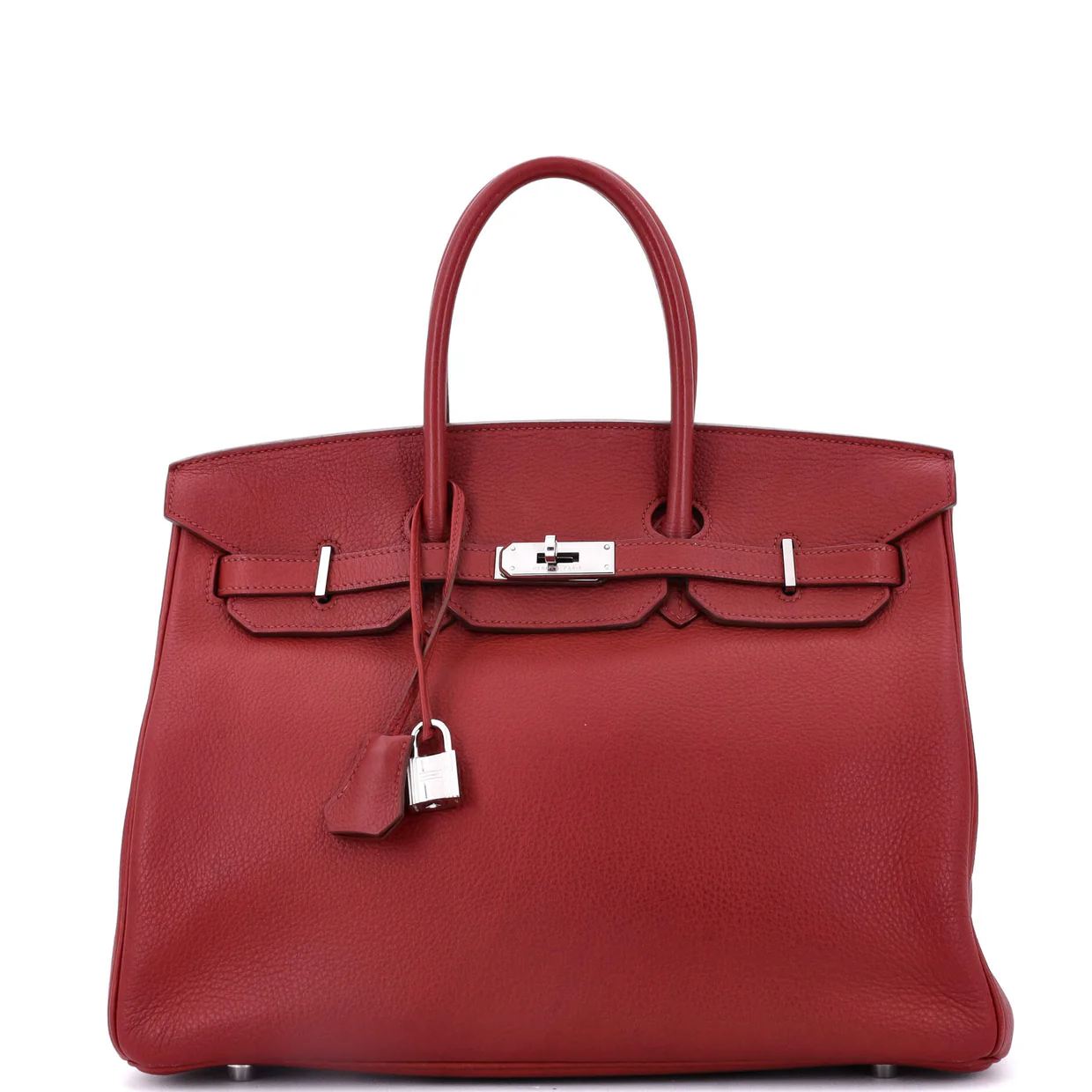 Birkin Handbag Rouge Garance Clemence with Palladium Hardware 35 - Deep Luxury