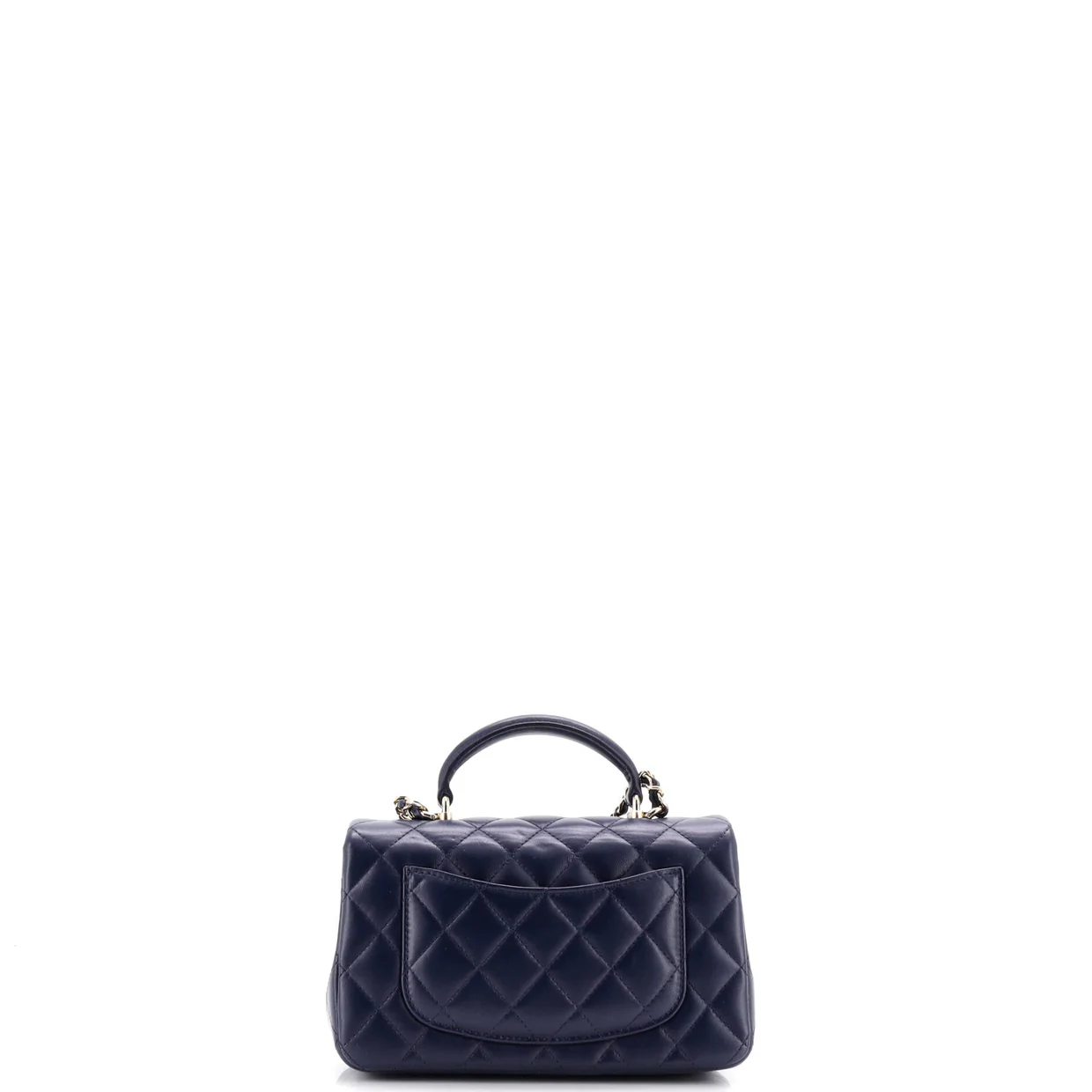 Classic Single Flap Top Handle Bag Quilted Lambskin Mini - Deep Luxury