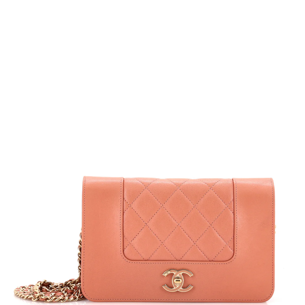 Mademoiselle Vintage Wallet on Chain Quilted Sheepskin - Deep Luxury