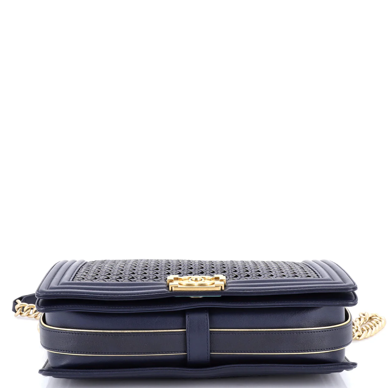 Boy Flap Bag Braided Sheepskin Large - Deep Luxury