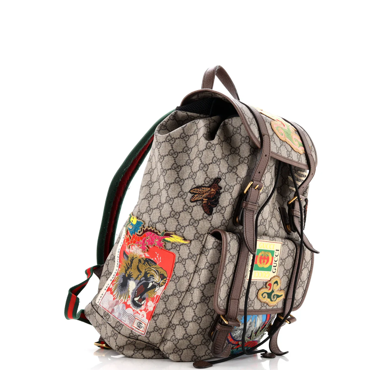 Courrier Soft Backpack GG Coated Canvas with Applique Large - Deep Luxury