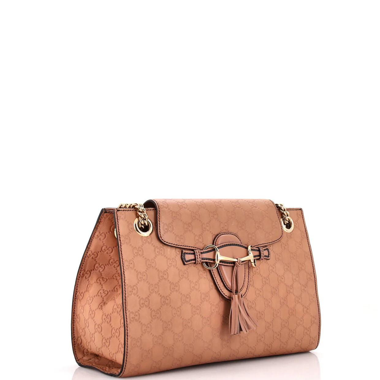 Emily Chain Flap Shoulder Bag Guccissima Leather Large - Deep Luxury